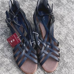 Merona zip back heeled sandals